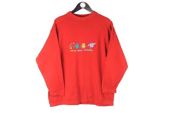 vintage UNITED COLORS of BENETTON sweatshirt red … - image 1