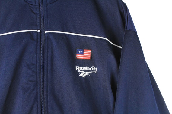 vintage REEBOK USA Team Track Jacket Size M navy … - image 3