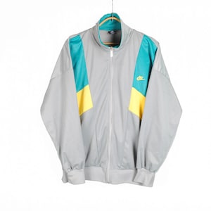 vintage NIKE Oregon track jacket authentic Size XL gray retro rave hipster sport athletic 90s 80s hip hop running coat streetwear blue tag