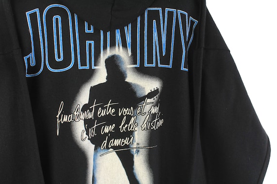 Vintage JOHNNY HALLYDAY Hoodie authentique Tour v tements taille L