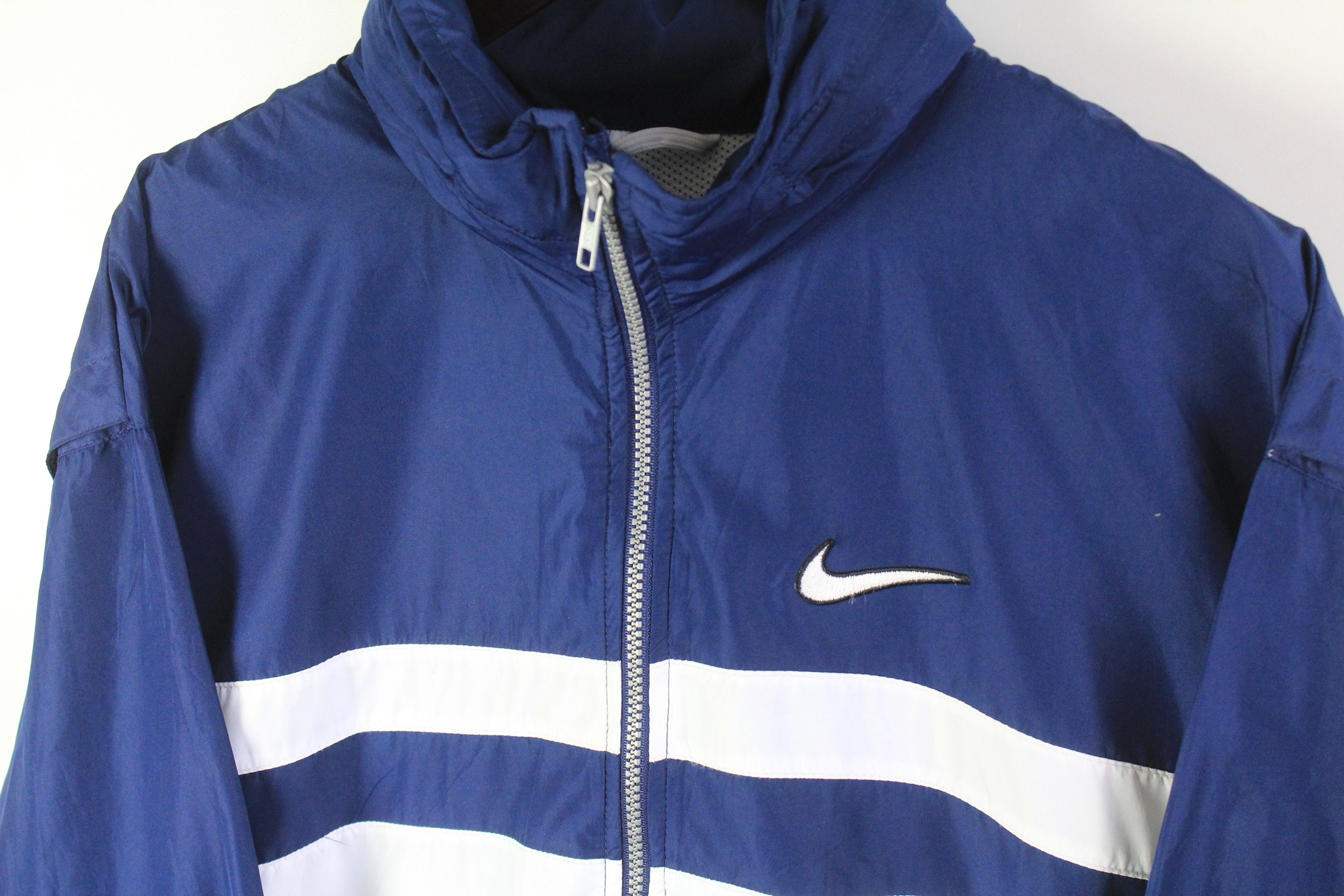 ヴィンテージ NIKE ビッグロゴ ジャケット ウィンドブレーカー ブルー