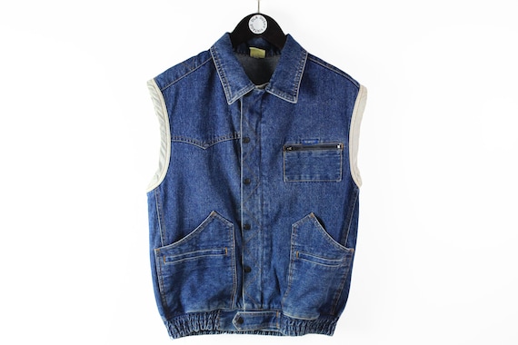 Vintage WRANGLER Men's Denim Vest Jacket Size M Made in - Etsy Denmark