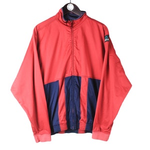 vintage ADIDAS Equipment Track Jacket Size L authentic red blue retro 90s classic Germany sport style athletic full zip windbreaker oversize