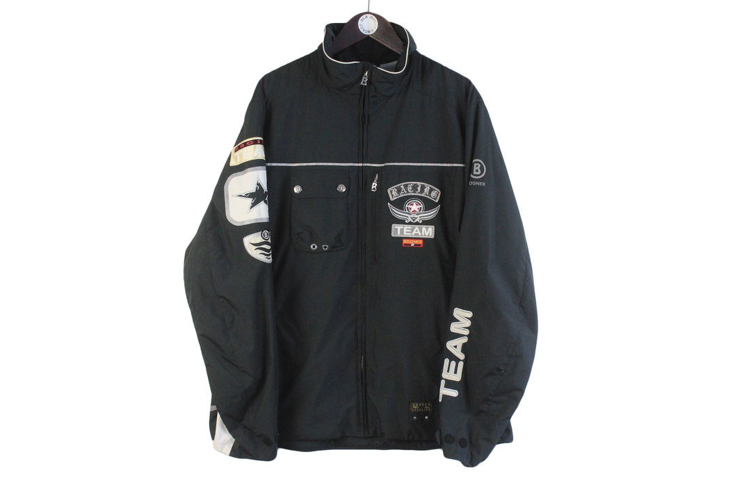 Vintage BOGNER Racing Team Jacket Size 2XL Authentic Retro Full Zip Black Big Logo Wear 90 s Style Winter Extreme Outfit Snowboard Big Logo Etsy