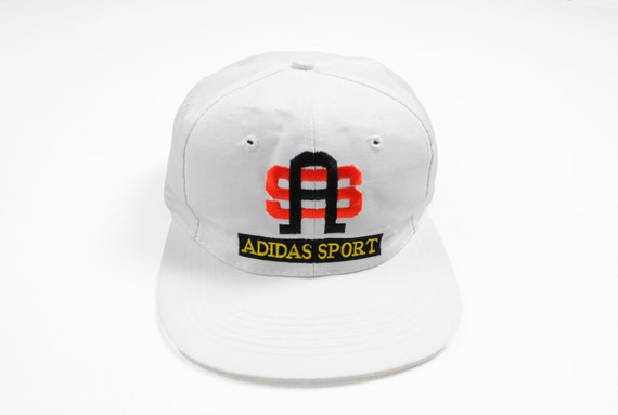 vintage ADIDAS Sport Big Logo cap white athletic … - image 2