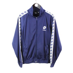 Vintage LOTTO Track Jacket Men's Size M Authentic Blue Sleeve Logo