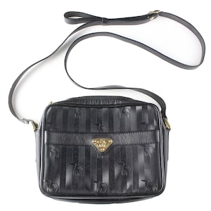 vintage MAISON MOLLERUS shoulder bag black authentic monogram women&#39;s Handbag rare retro classic metal logo 90s 00s MM luxury Swiss made