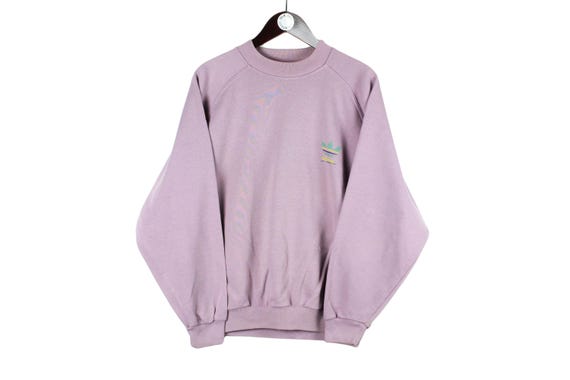 Vintage ADIDAS-sweater retro klein logo paars herenmaat M trui - Main Image