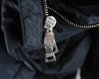 Vintage PRADA Jacket Authentic Women's Size 44 Navy Blue Nylon