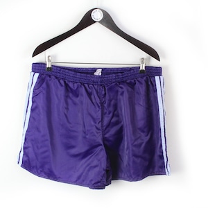 Pantalones cortos deportivos vintage ADIDAS ORIGINALS Talla XXL, logotipo morado raro, auténticos años 90, estilo deportivo alemán, ropa deportiva, las tres tiras clásicas