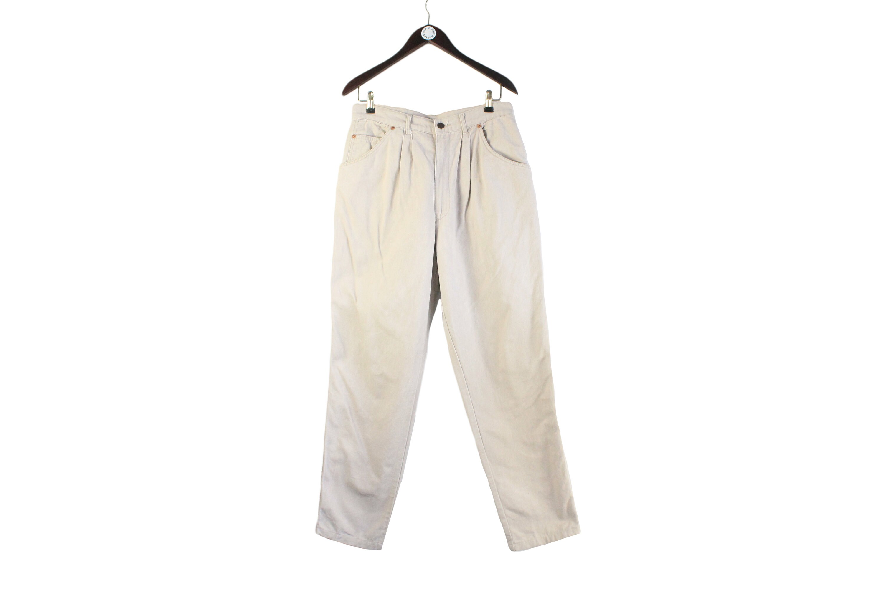 vintage LEVI'S Pants authentic men's beige cotton Size W 32 L 34 trousers retro classic work wear 70's USA street style pants