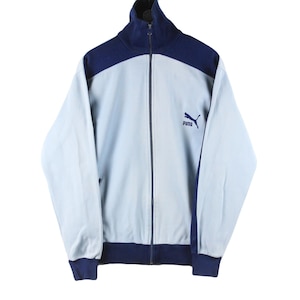 vintage PUMA track jacket Size men&#39;s L oversize authentic blue rare retro rave full zip 90&#39;s windbreaker training streetwear clothing