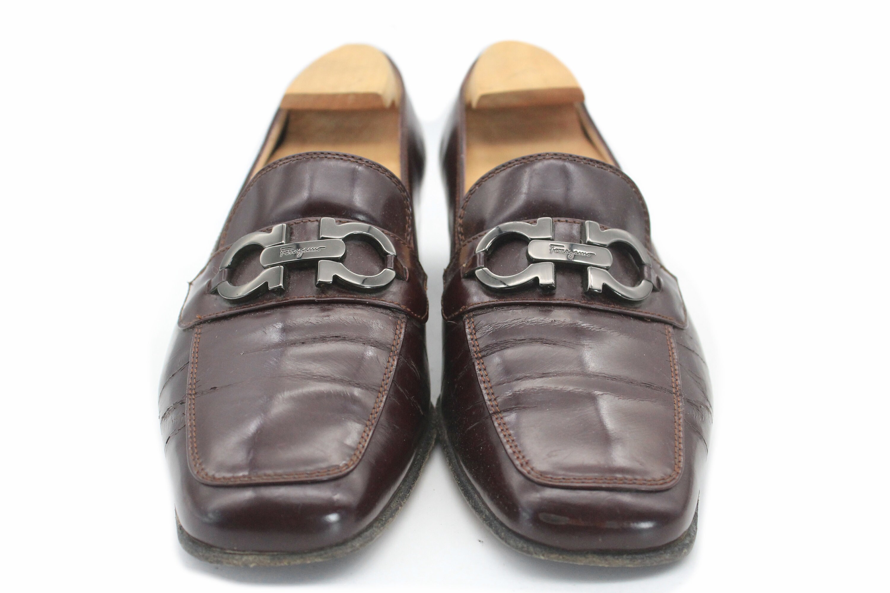 Vintage SALVATORE FERRAGAMO Shoes Authentic Brown Moccasin