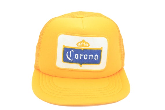 vintage CORONA Trucker Cap yellow Big logo beer S… - image 2