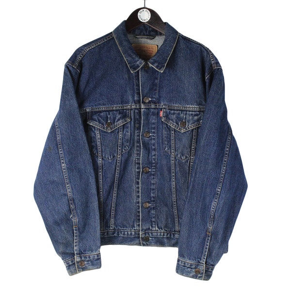 veste en jean LEVIS vintage authentique taille XL pour hommes, camionneur, camion de chasse, mélange de bisons pour hommes, travail intense, délavé, tenue surdimensionnée des années 90