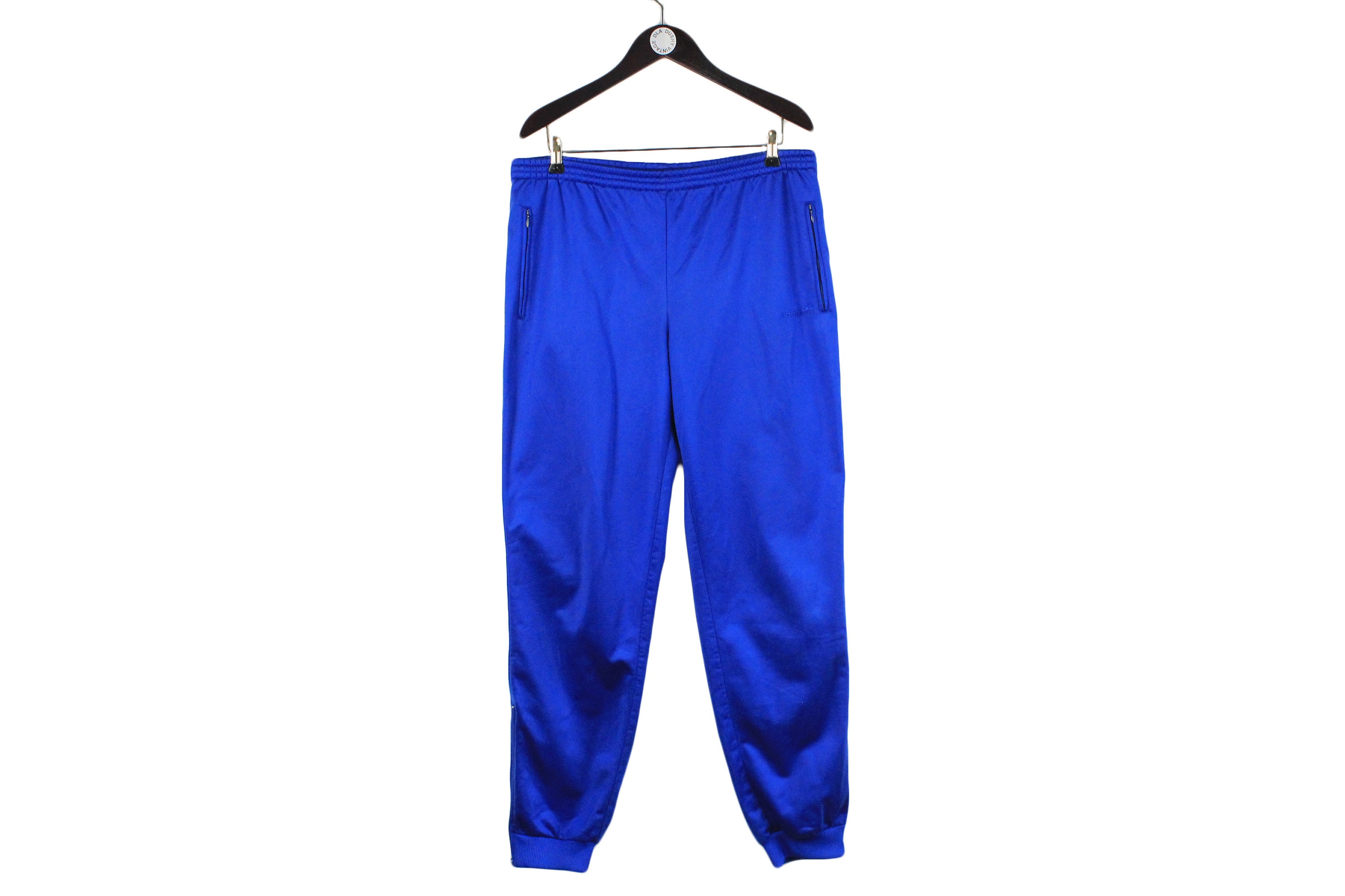 Vintage Adidas Track Pants Stone Blue Nylon Sweatpants White 3