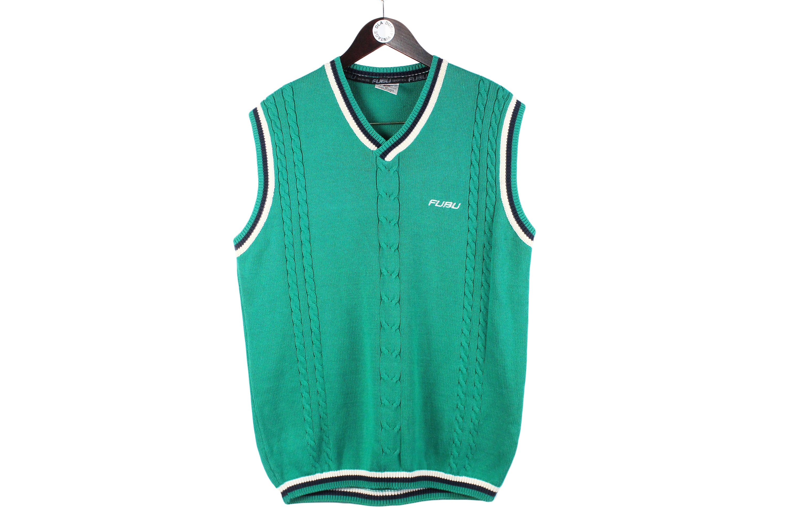 Vintage FUBU Vest Size XL Classic Authentic Jumper Green Retro