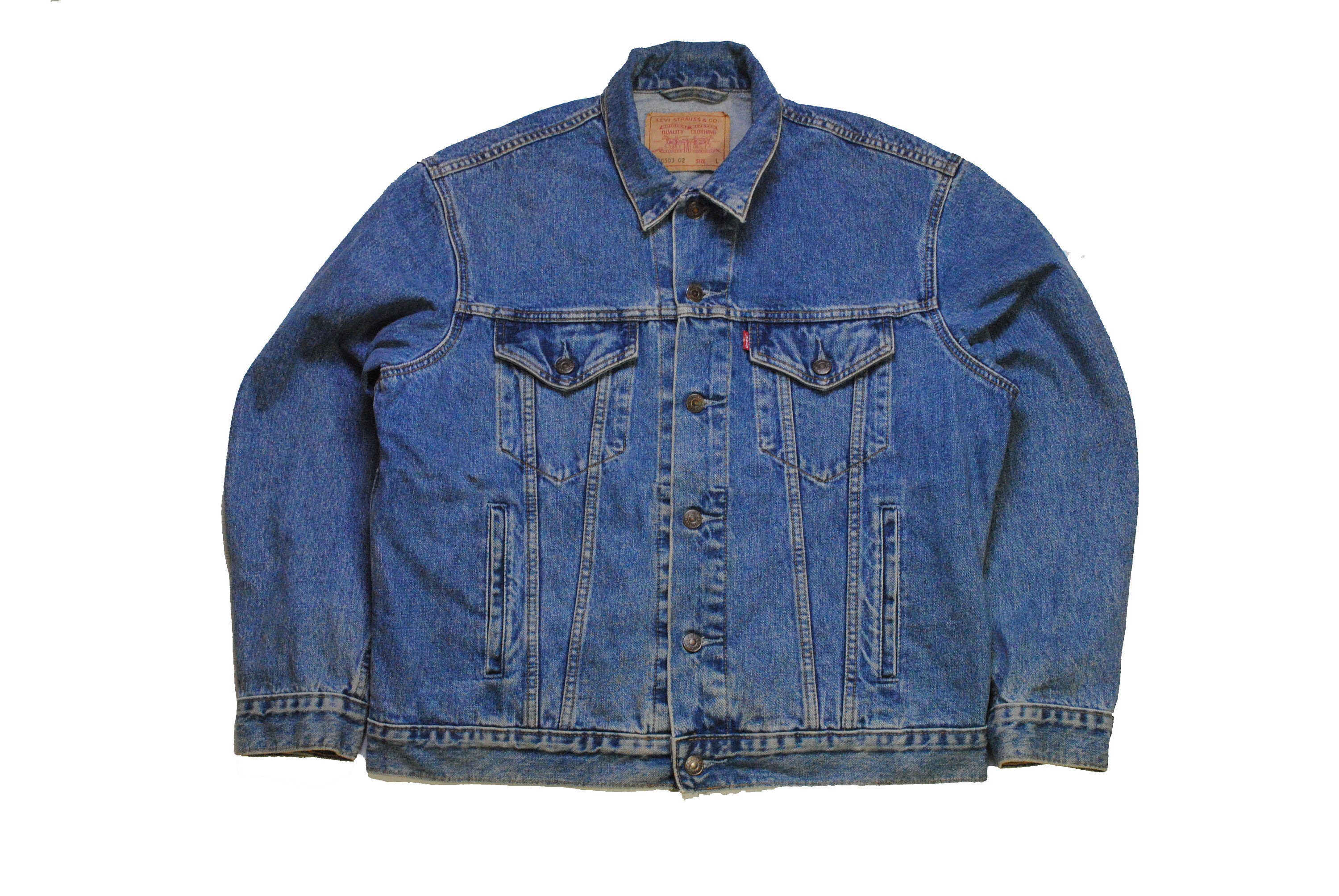 Vintage LEVIS authentic denim bomber jacket Size L men's | Etsy