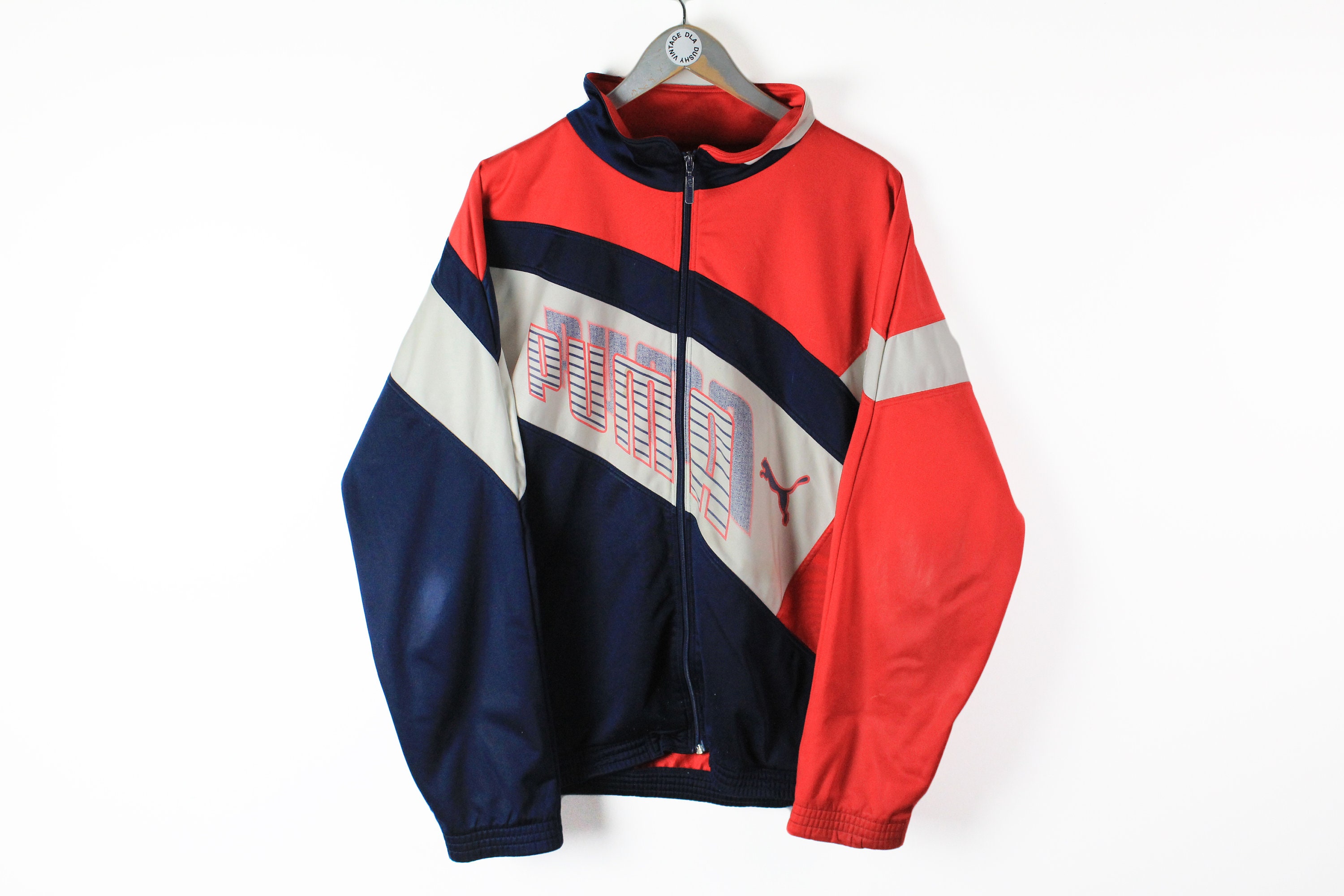 ヴィンテージ PUMA メンズ トラックジャケット サイズ L 本物 ブルー