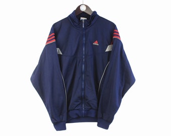 トップス 80s 90s old adidas atp track jacket navy Adidas 70s/80's Vintage Men's Blue Adidas ATP Zip Up Track