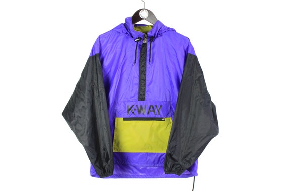 vintage K-WAY Anorak rain Coat oversized men's Si… - image 1