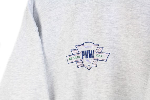 vintage PUMA sweatshirt big logo gray Size L athl… - image 3