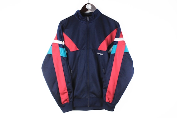 adidas ヴィンテージジャケット Mサイズ ヴィンテージ ADIDAS トラックジャケット サイズ M メンズ 本物 ブルー