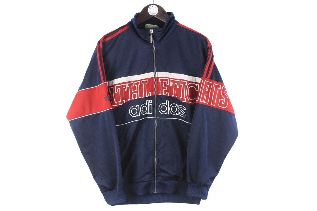 Vintage ADIDAS Track Jacket Size Men's S Authentic Big Logo Blue