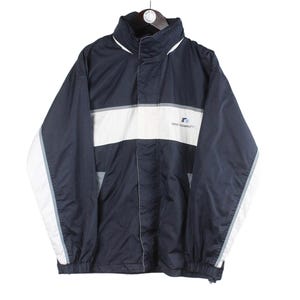 vintage BMW Team F1 Jacket race Full Zip navy blue small logo auto racing style Size men&#39;s L retro 00&#39;s formula 1 sport windbreaker