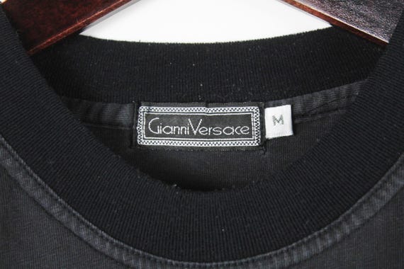 vintage VERSACE Jeans Couture t-shirt cotton black big embroidery