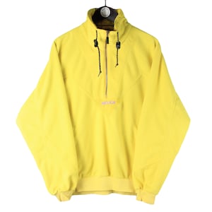 vintage NEVICA Fleece half zip Size M rare retro yellow wear men&#39;s 90s sweater outdoor heavy sweatshirt winter ski jumper trekking style