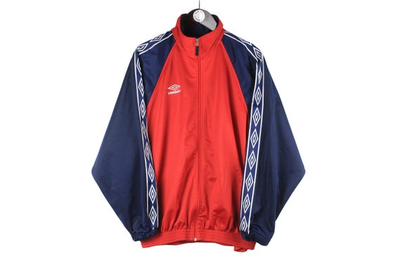 UMBRO 赤 ジャンパー ハイネック Vintage Umbro England Football Windbreaker Track Jacket