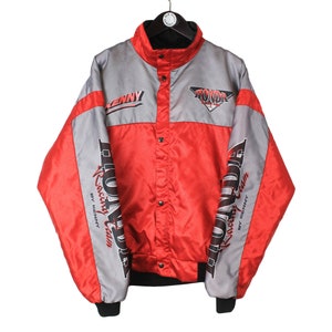 vintage HONDA Jacket Racing Team by Kenny Full Zip big logo authentic Size men&#39;s XL athletic 90&#39;s Japan brand motor sport racer windbreaker