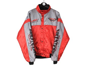 vintage HONDA Jacket Racing Team by Kenny Full Zip big logo authentic Size men's XL athletic 90's Japan brand motor sport racer windbreaker