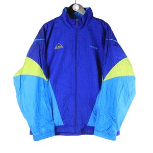 vintage ADIDAS Alpina Track Jacket Size L men&#39;s full zip blue retro windbreaker 90&#39;s classic athletic coat sport light wear oversized