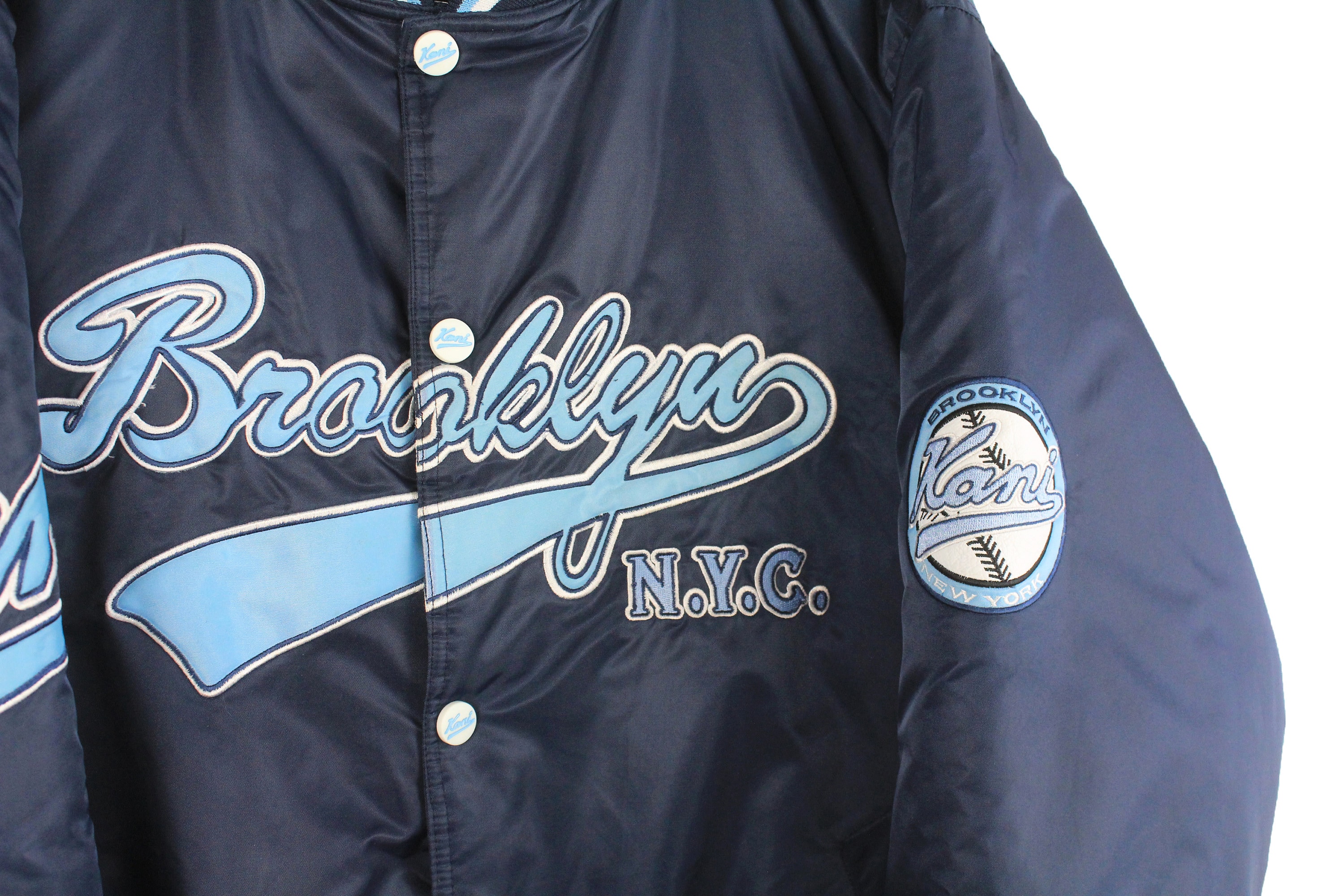 Vintage KARL KANI Brooklyn 23 Bomber Jacket Size XL Men's