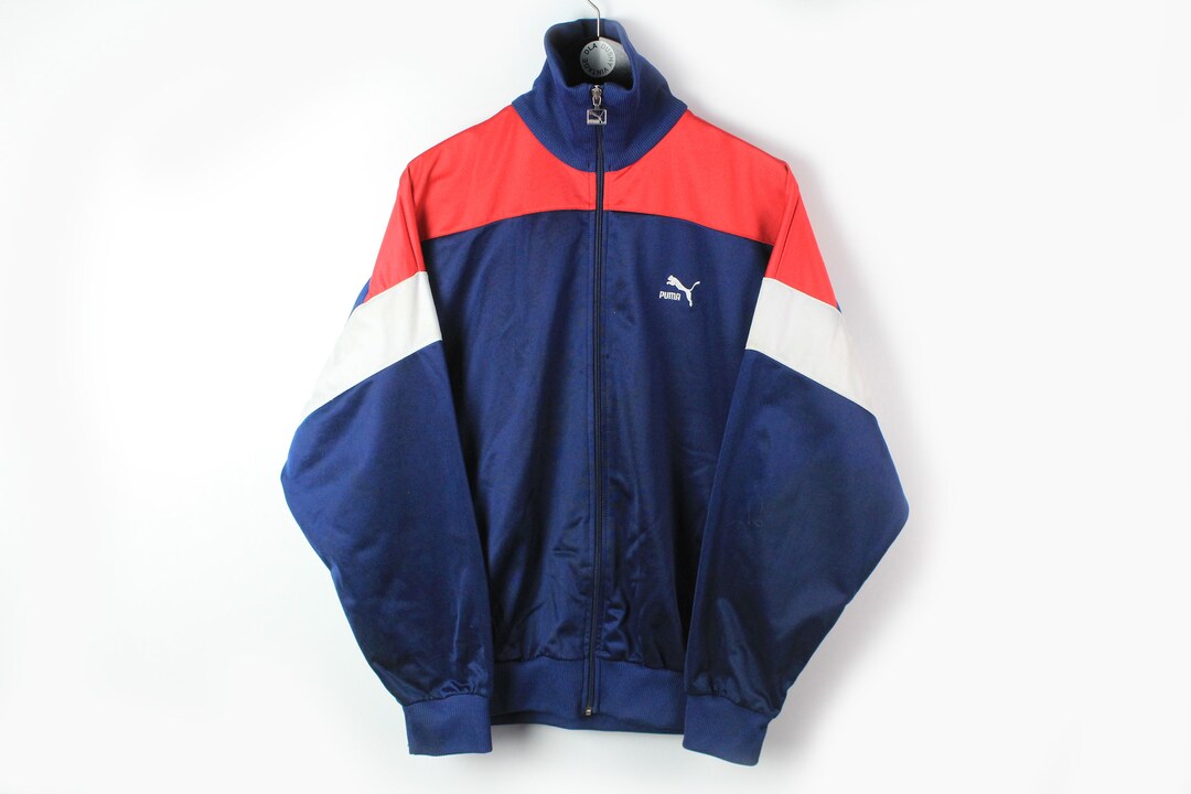 PUMA 90s track jacket バーガンディ Vintage Puma Track Jacket Womens red white blue 90s amazing