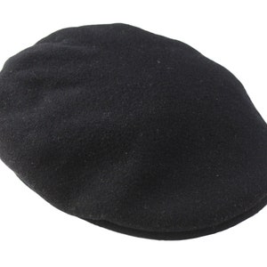 vintage KANGOL Newsboy Cap Flat Cabbie baker boy 504 Style Beret Contour Fitted retro style Black authentic hipster hat wool