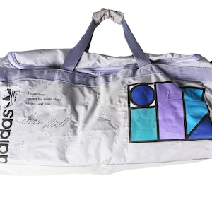 vintage ADIDAS Stefan Edberg Duffel Bag training tennis gray bag sport rare authentic retro logo streetwear athletic travel AO 90's style