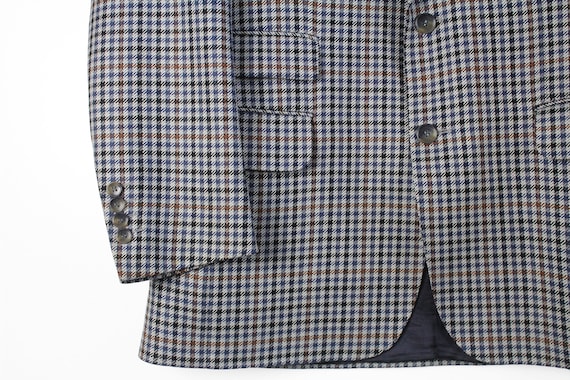 vintage BURBERRYS Blazer plaid pattern gray Jacke… - image 3