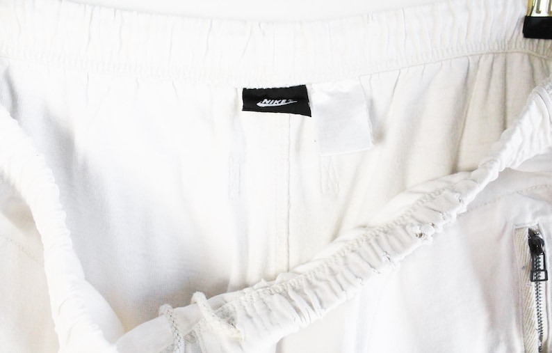 vintage NIKE tracksuit cotton Size L oversize retro sport 90's streetwear hip hop athletic big logo white suit sweatshirt and sweatpants image 9