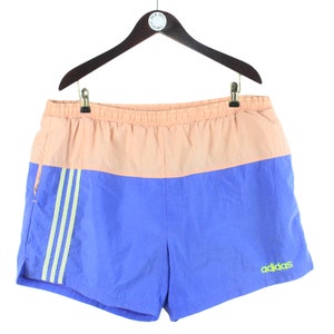 vintage ADIDAS shorts Size XL summer purple orange authentic 90s athletic sport style activewear originals brand streetwear swimming shorts