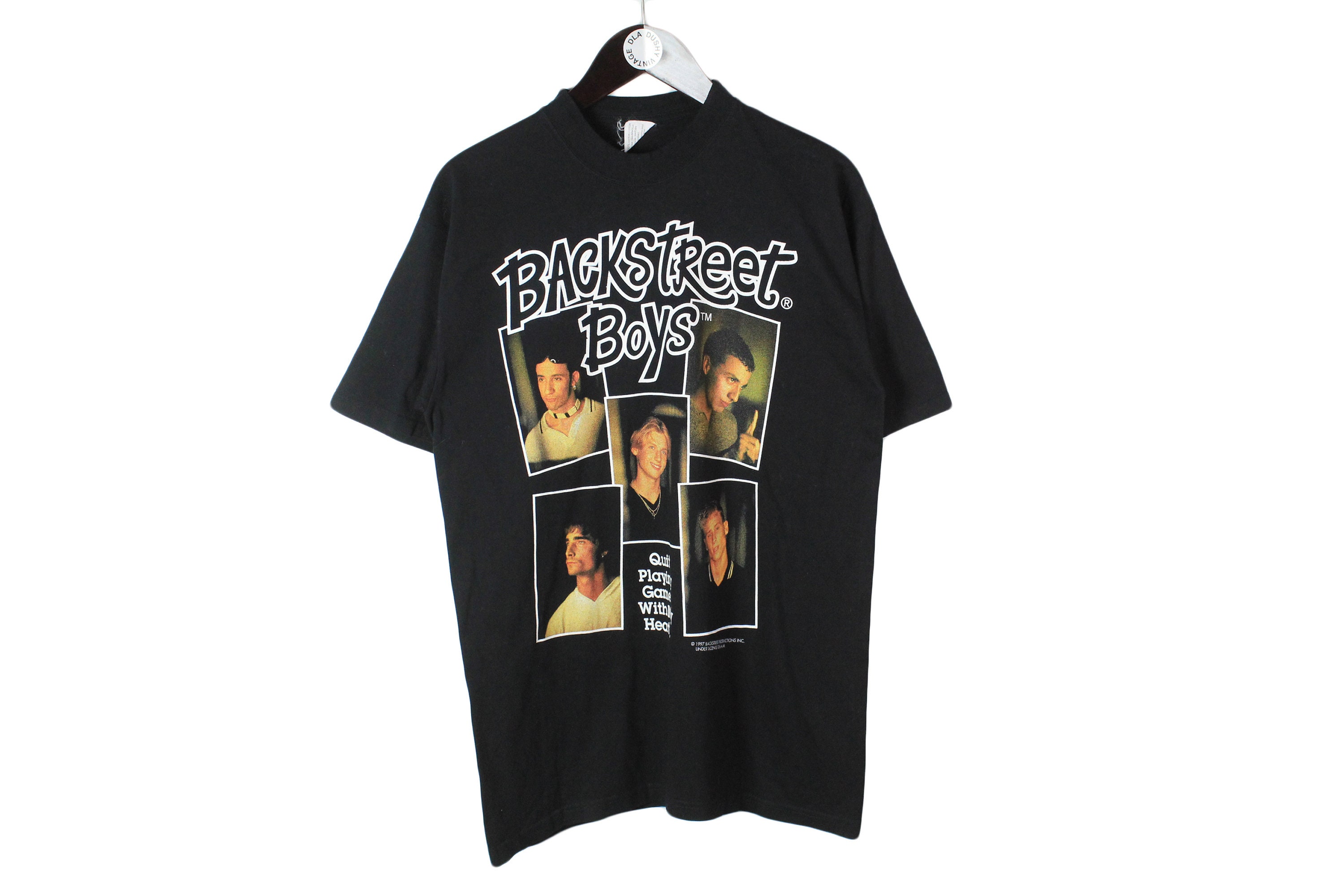 Discover 1997 Backstreet Boys Out Playing Games with my Heart 90er Pop Musik Band Konzert T-Shirt