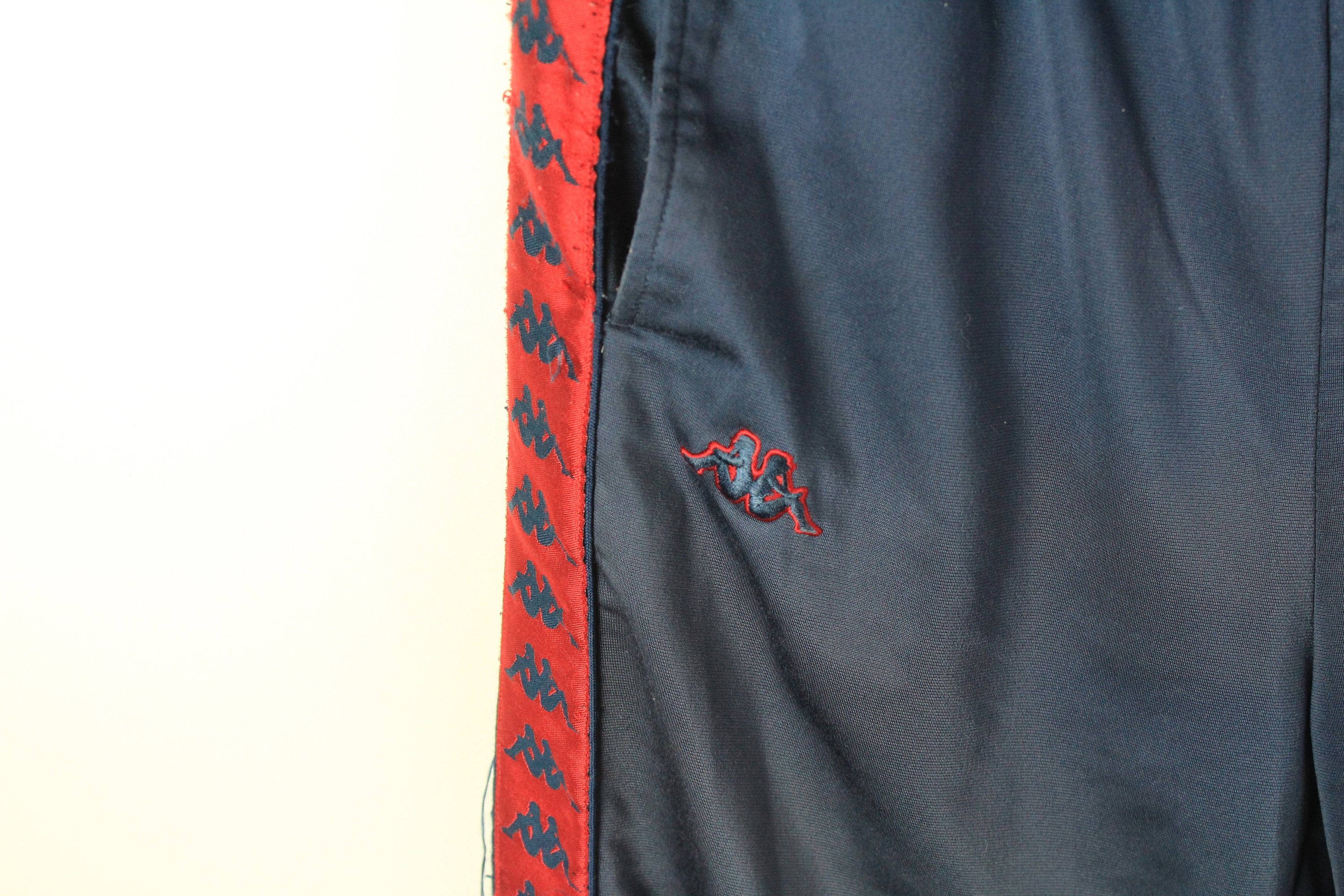 Vintage KAPPA Men's Track Pants Size L Large Navy Blue Full
