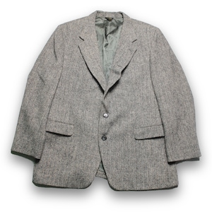 vintage HARRIS TWEED x Wallachs made in USA authentic Blazer Jacket Pure new Wool retro style gray British style 90&#39;s luxury button up men&#39;s