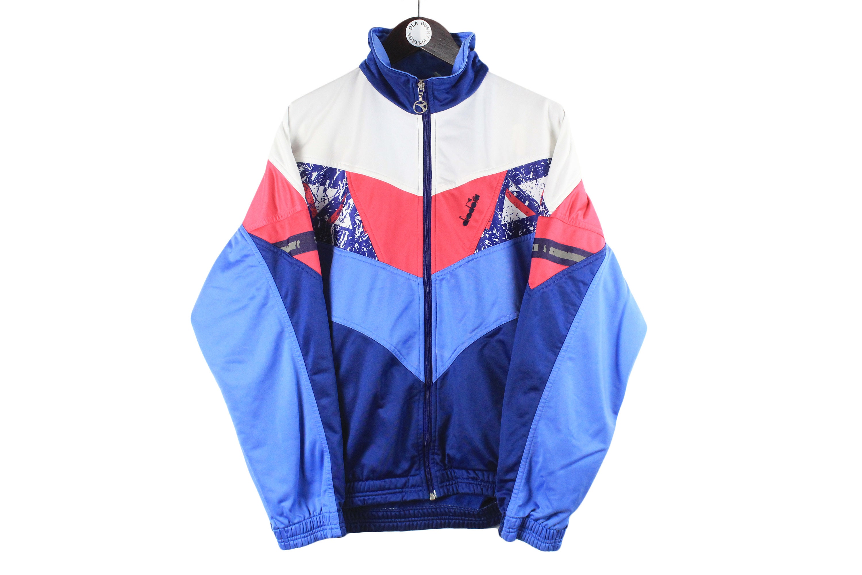 Veste Diadora Vintage – Homme Taille L – Bleue – Survêtement Track Jacket – Occasion