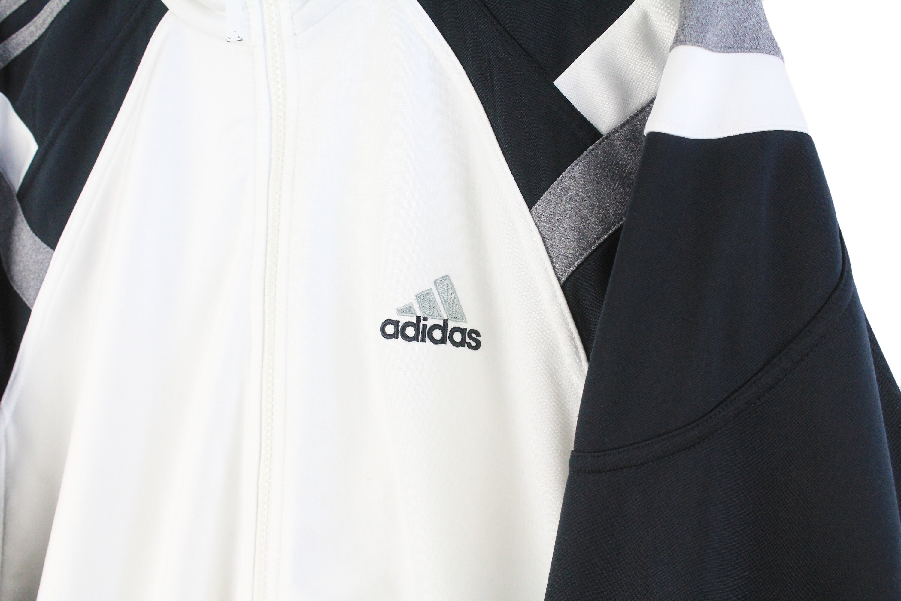 ウォーキング・ランニングウェア 90's adidas track jacket Vintage ADIDAS Track Jacket Size L Authentic White Black Big