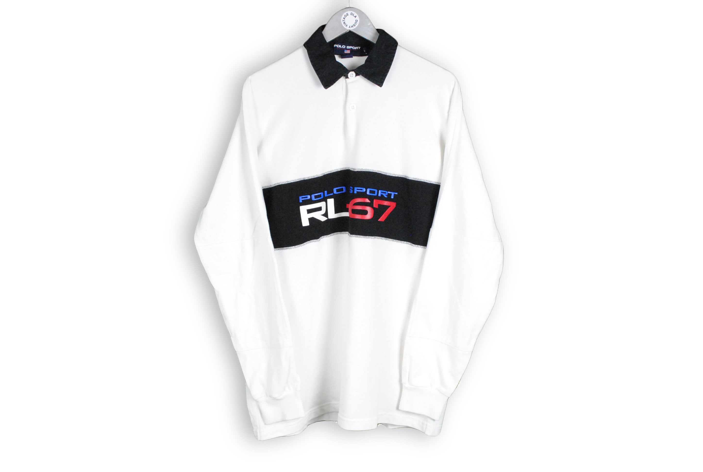 Vintage POLO SPORT RL-67 Ralph Lauren Rugby Shirt White Black - Etsy