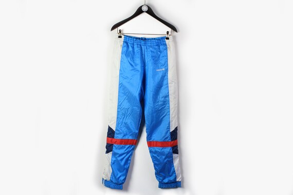 vintage ADIDAS men's Track Pants blue white small