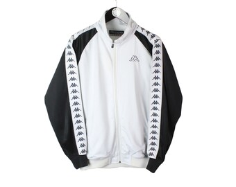 kappa black and white track jacket